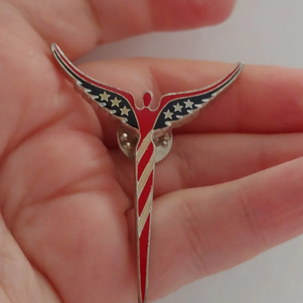 American Angel Pin Wing Patriotic stars stripes Independence Day Election